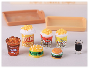 Gros Lots Popcorn Burger Cola Figurines Alimentaire Résine Maison de Poupée Miniature pour la Fabrication de Bijoux Épingles À Cheveux Enfants Cuisine Jouer Jouets - Product Image 2