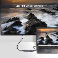 Hub USB-C haute vitesse 6 en 1, station d'accueil Type C vers HDTV 4K, hub USB 3.0/2.0, lecteur de cartes SD/TF, charge PD, hub USB Type C 6 ports