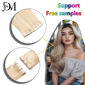 Dailmei disponibile in Stock di platino biondo colore chiaro invisibile 12 un grado 100% capelli umani vergini fasci di nastro - Product Image 4