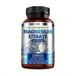 Suplemento vegano de relajación y soporte cerebral OEM de etiqueta privada cápsulas de citrato de magnesio orgánico glicinato - Product Image 1