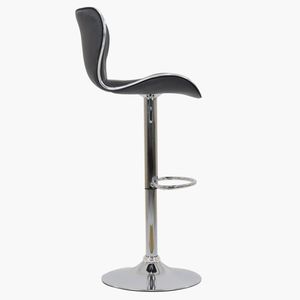 <span class=keywords><strong>Chaise</strong></span> <span class=keywords><strong>de</strong></span> <span class=keywords><strong>bar</strong></span> élégante en similicuir noir réglable en hauteur avec support en métal - Product Image 3