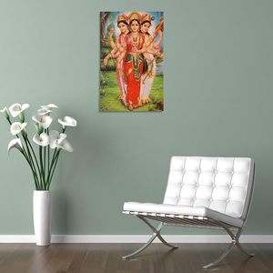Personalizado 3D diosa Parvati retrato religioso pintura hindú riqueza prosperidad pared arte hogar Decoración pared decoración pared artes - Product Image 4