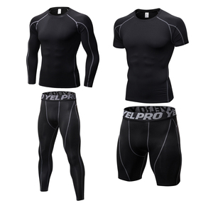 <span class=keywords><strong>Abiti</strong></span> da palestra a compressione traspirante per muscolatura in bianco pantaloncini da Fitness attillati attillati e attillati pantaloni a maniche lunghe T-Shirt Set - Product Image 2