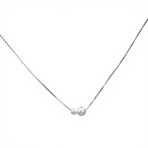 Collar de Perlas Akoya Blancas [Hothrty] para Mujer, Cadena Veneciana de Plata 925, Hipoalergénico, Ajustable, Caja de Regalo para Ceremonia, Hecho en China - Product Image 1