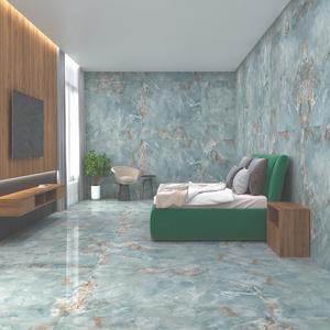 Orientbell Vitrified (GVT) 1200X1800 Super Gloss Onyx Marble Aqua Acabado brillante Azulejos grandes Losas Azulejos de porcelana para piso de pared - Product Image 2