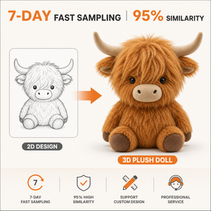 Peluche de Vaca Highland Original, Directo de Fábrica, Logotipo Personalizado, Alta Calidad, OEM, ODM, Peluche de Marca, Fábrica de Animales de Peluche - Product Image 3