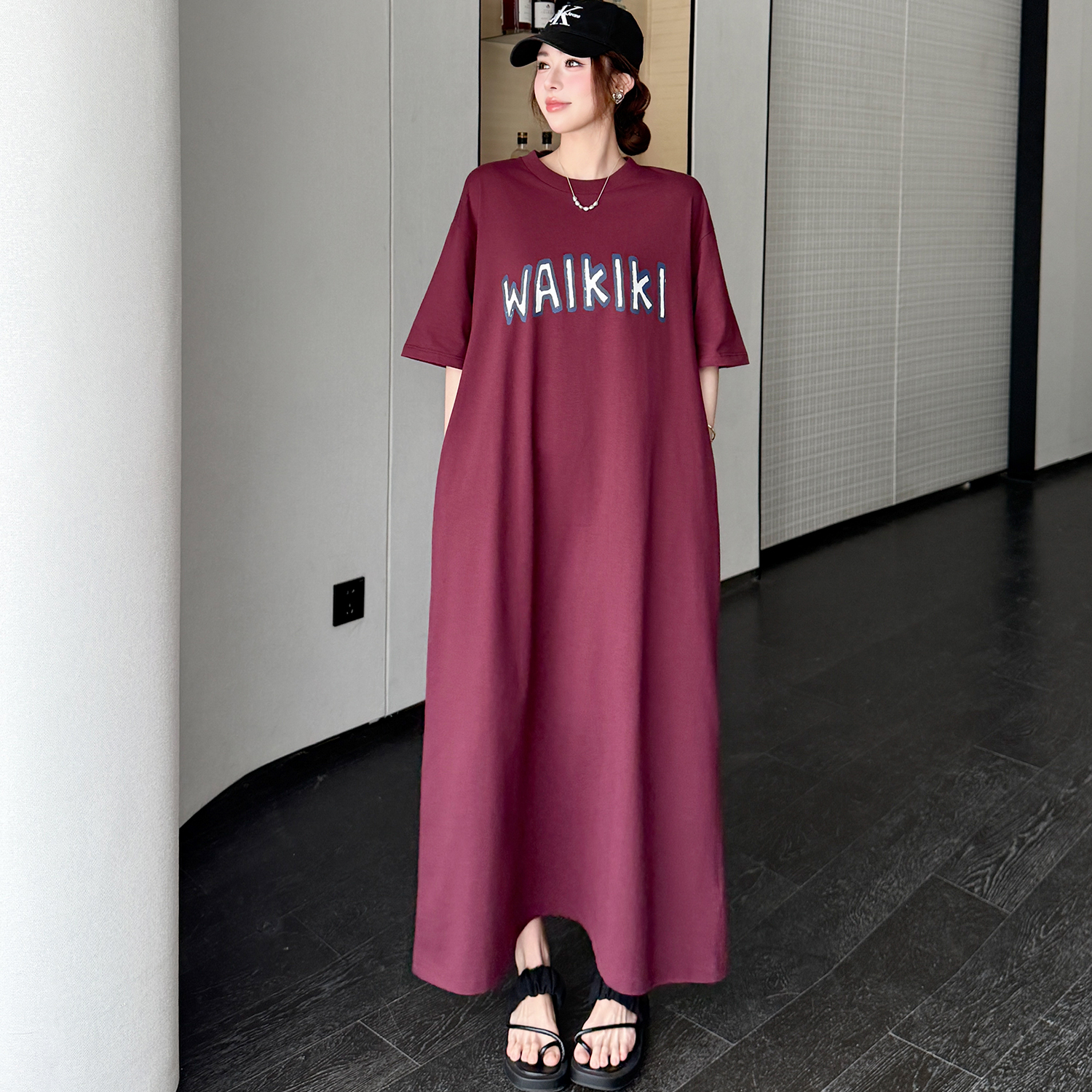 Buy In Bulk Jersey Long Maxi Dress Retro Korean Style, Cotton & Bamboo  Fiber | Alibaba.com