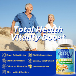 OEM Vegan senza zucchero Omega-<span class=keywords><strong>3</strong></span> Gummies 1000mg curcuma Omega <span class=keywords><strong>3</strong></span> Gummies ripieni di alghe DHA EPA vitamine a zinco e MSM - Product Image 6