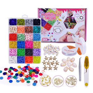 Gran oferta 2025, cuentas de arcilla polimérica coloridas de alta calidad, cuentas de arcilla decorativas redondas planas de 6mm, juego de cuentas de arcilla Diy con dijes - Product Image 1