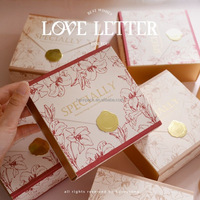 Boîte en carton carrée au design personnalisé exquis, en papier alimentaire, pliable, avec tiroir, pour l'emballage de macarons, de biscuits et de bonbons