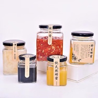 Frasco de Vidrio Hexagonal de 45ML 85ML 100ML 180ML 280ML 380ML 500ML 730ML para Miel, Mermelada y Encurtidos con Tapa de Rosca
