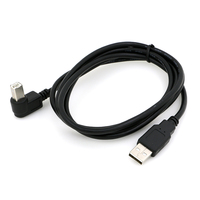 Kustom mikro Usb 2.0 l bentuk tipe a Male ke sudut kanan 90 derajat tipe B Male kabel Printer Data