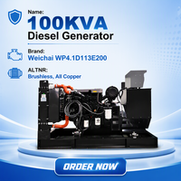 Générateur diesel super silencieux de type ouvert 100 kVA, AVR, démarrage automatique, ATS, 50 Hz, 60 Hz, triphasé, type remorque |   Générateur diesel à vendre