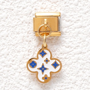 Pulseras de Charms Italianos de Acero Inoxidable con Baño de Oro PVD de 18K, con Colgante, Ojo de Diablo y Mariposa Colorida - Product Image 6
