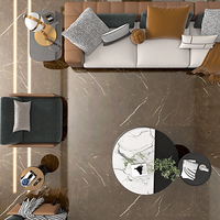 Керамогранитная плитка под мрамор Emperador Dark Brown 600x1200 мм, легко чистится, водонепроницаемая, для пола и стен, для гостиной