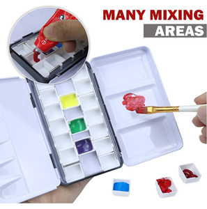 XinyiArt – <span class=keywords><strong>Palette</strong></span> d'aquarelle vide, boîtes métalliques, boîtes de peinture, plateau d'aquarelle avec 12 demi-poêles, vente en gros - Product Image 4