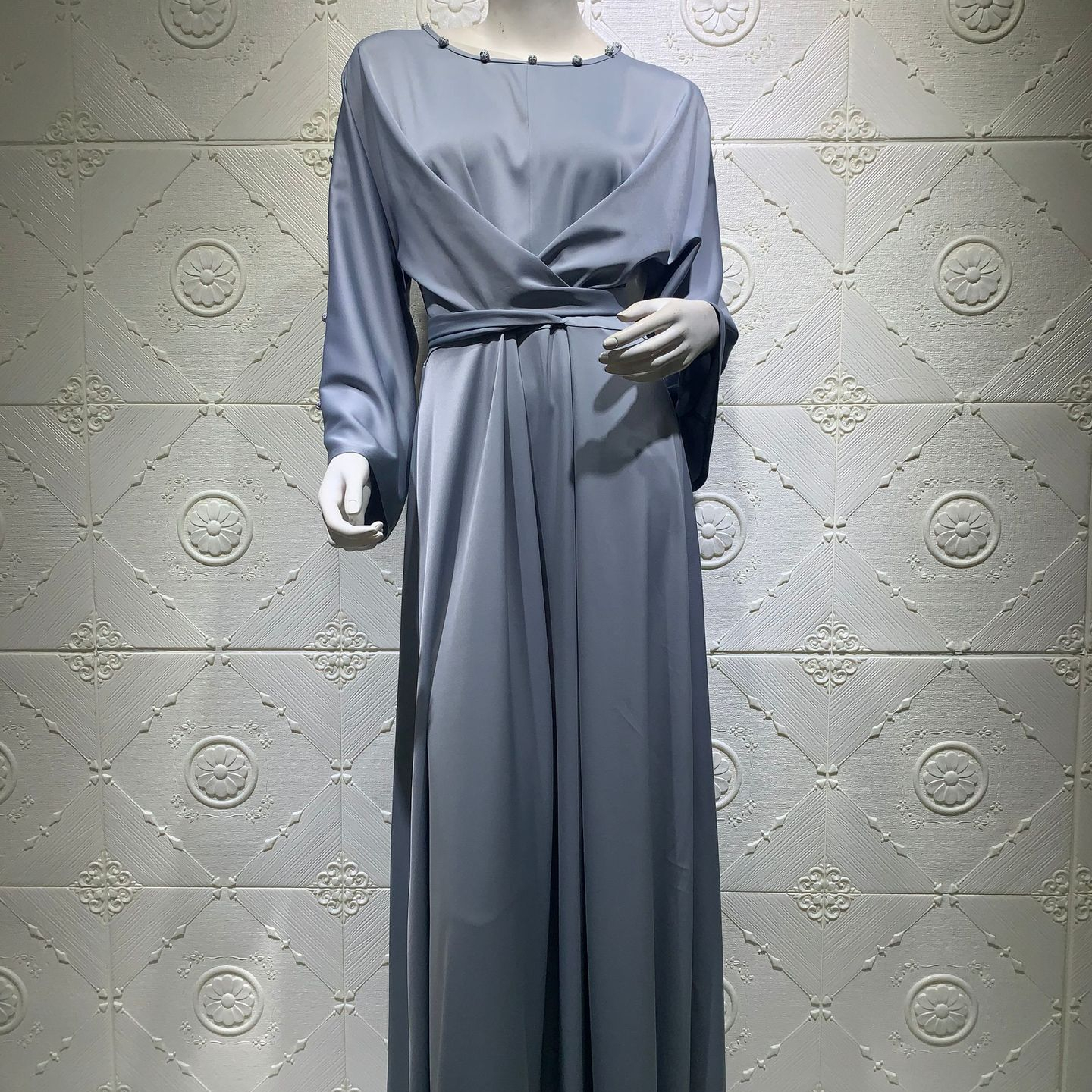 Islamic Clothing Dubai Turkey  Arabic Women  Muslim Fashion Robe Satin Dress African Dresses For Women