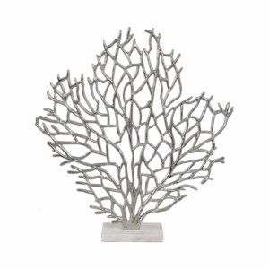 Coral Sculpture On Marble Base Metal Coastal Decor For Home And Bathroom <b>Coffee</b> <b>Table</b> Art - Product Image 1