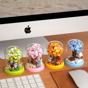 Compatible avec Sakura Tree House Eternal Flower, 40 pièces, jouets DIY, animaux, thème nature, blocs de construction en plastique ABS pour l'assemblage - Product Image 4