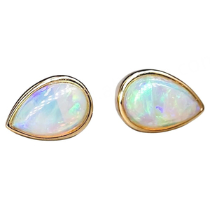 Trendy Rose Gold Plated 925 Sterling Silver 6mm Round Cut White Opal Solitaire Stud <b>Earrings</b> for Engagement & Wedding - Product Image 6