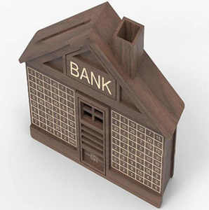 <span class=keywords><strong>Moneybox</strong></span> in legno marrone con bancone di legno banca di risparmio di denaro per i bambini - Product Image 3