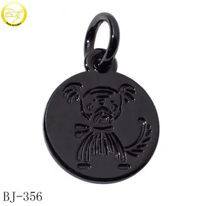 Metal Pendant Custom Made Lion Logo Embossed Metal Pendant Zinc Alloy Designer Gold Metal Hang Charms For Diy Bracelet