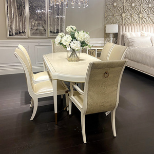 Ánh sáng cổ điển mỹ rắn gỗ Veneer hình chữ nhật bàn ăn và ghế thiết lập <span class=keywords><strong>Maple</strong></span> bóng màu sang trọng phòng ăn thiết lập - Product Image 3