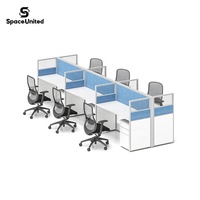 Bureaux de centre d'appels commerciaux partitionnés de style industriel SpaceUnited pour 6 personnes