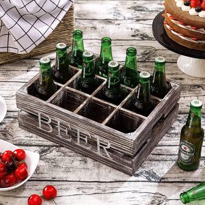 Bia bằng gỗ chai lưu trữ thùng đóng chai đồ uống phục vụ <span class=keywords><strong>Caddy</strong></span> cho bar restaurrant - Product Image 4