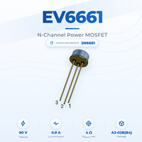 Transistor MOSFET Trench N-Channel EvolE 90V 0.9A Seri A3-02B(B4) untuk Amplifikasi Sinyal Kecil dan Switching, Setara 2N6661