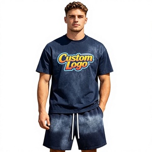 Men's Custom Logo T-Shirt Shorts <b>Set</b> Crew Neck Summer Casual Wear Sublimation Printed <b>Knitted</b> Polyester Breathable Street Style - Product Image 6