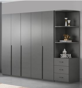 Armoire <span class=keywords><strong>murale</strong></span> grise moderne OEM pour adultes armoires en bois armoire coulissante pour hôtel armoire de rangement <span class=keywords><strong>d</strong></span>étachable mât meubles de chambre à coucher - Product Image 5