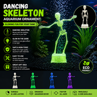 Nouveauté 2026 : Meilleure vente transfrontalière en gros – Décoration multifonctionnelle en plastique pour aquarium, squelette dansant, diffuseur de bulles pour poissons