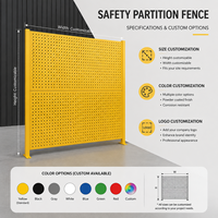 Cloison de Sécurité Modulaire à Panneaux Perforés avec Cadre en Acier, Fixation au Sol, Écran Jaune pour Division d'Entrepôt et Cellule de Machine
