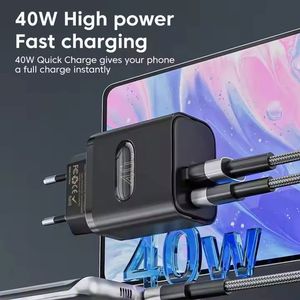 อะแดปเตอร์ชาร์จเร็วแบบติดผนัง 40W พร้อมพอร์ต USB Type-C คู่ รองรับ PD QC3.0 และ 4.0 สำหรับสมาร์ทโฟน - Product Image 3