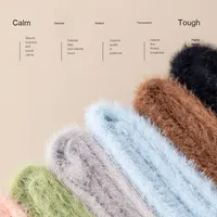 Damen Mid-Calf Faux Nerz Woll socken Herbst Winter Fleece gefüttert Verdickte anti bakterielle Deodorant Schlafs ocken Täglicher Gebrauch Strumpfwaren