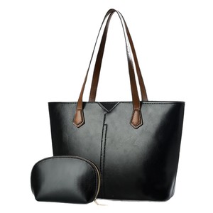 Ensemble de sacs fourre-tout deux pièces noir grande capacité, sac à main et sac bandoulière pour usage quotidien, été 2025 - Product Image 5