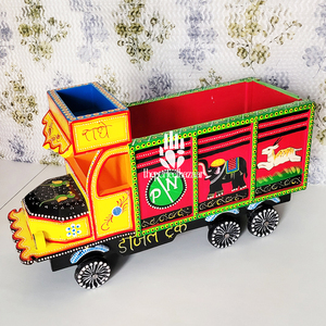 งานฝีมือรถบรรทุกไม้เพ้นท์มือ ผลิตในอินเดีย ของตกแต่งบ้านสุดฮิตจากตลาดเพอร์เฟค บาซาร์ หลากสี - Product Image 1