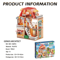 Feelo 1801 grand bloc de construction Villa bricolage maison de poupée grand bloc en plastique briques jouet pour enfants bricolage assemblé cadeau éducatif