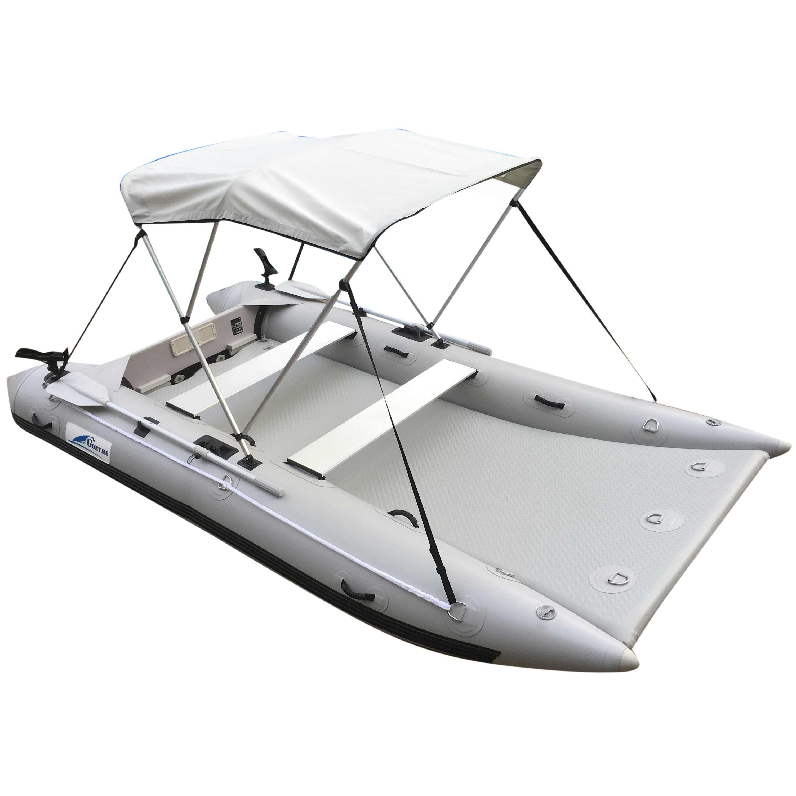 Venta de fábrica inflable carrera de catamarán barco con pequeño barco de alta velocidad del barco