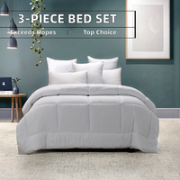 Ensemble de couette Queen moderne en polyester solide, 2 taies d'oreiller, toutes saisons, 3 pièces, personnalisable, doux, tissé, écologique, respirant