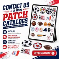 Patchs brodés thermocollants et à coudre pour ballons de sport (football, basketball, baseball), casques, gants et battes