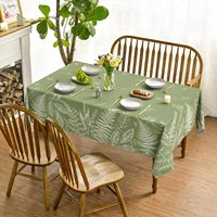 Nappe moderne de fougère sauvage beige 52x70 pouces printemps rectangulaire imprimé à la main lavable pour la fête à la maison