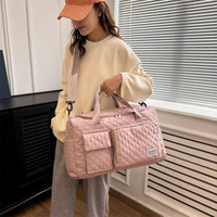 Bolsa de viaje de lona acolchada plegable de gran capacidad con separación en seco y húmedo con compartimento para zapatos para deportes de gimnasio, venta al por mayor