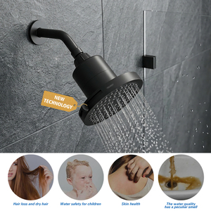Cartouches filtrantes noires mates 10/15/20 étapes <span class=keywords><strong>pour</strong></span> pommeau <span class=keywords><strong>de</strong></span> <span class=keywords><strong>douche</strong></span> supérieur 6 pouces, haute <span class=keywords><strong>pression</strong></span>, <span class=keywords><strong>douche</strong></span> pluie, réduit les produits chimiques et le chlore - Product Image 4