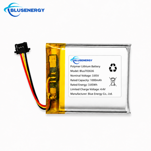 3.85V 1000mAh 703636 ชุดแบตเตอรี่ลิเธียมโพลิเมอร์แบบชาร์จไฟได้พร้อมสายเชื่อมต่อ 3 พินสำหรับอุปกรณ์อิเล็กทรอนิกส์แบบพกพา - Product Image 1