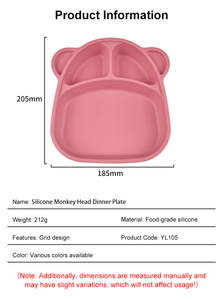 Plato de Silicona de Grado Alimenticio con Logotipo Personalizado, Diseño de Oso, Antiderrames, Juego de Vajilla para Bebés - Product Image 2