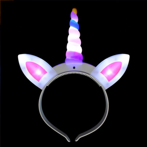Bandeau lumineux <span class=keywords><strong>licorne</strong></span> LED avec dessin animé lumineux clignotant faveur enfants adultes Noël Graduation Diwali Ramadan Halloween Parties - Product Image 1