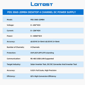Fuente de Alimentación Híbrida Loitest PDS 3060-20MB4 0-60V 20A 400W de 4 Canales con Amplio Rango de Voltaje de Entrada, Topología Lineal Conmutada y Programable - Product Image 2