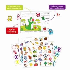 Livre d'autocollants à colorier pour la maternelle et la préscolaire, cahier d'exercices de traçage des lettres de l'alphabet et d'écriture manuscrite pour enfants - Product Image 4